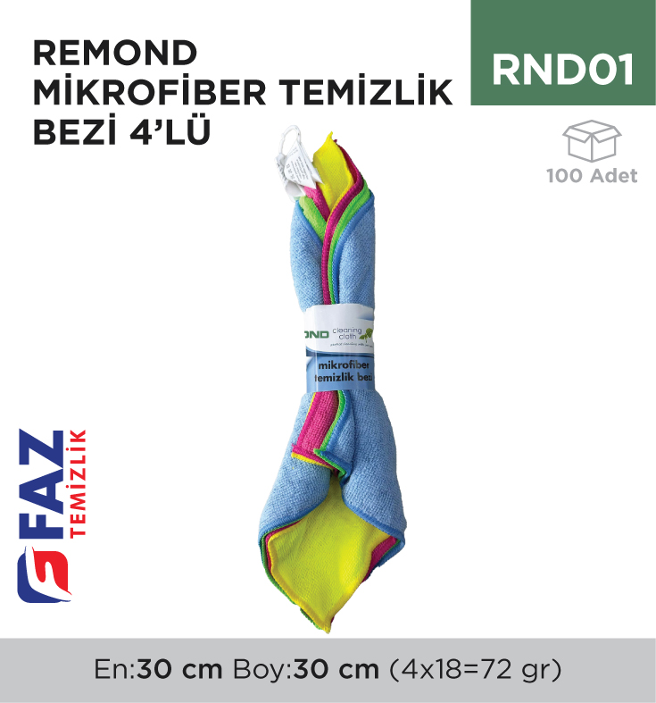 Remond Mikrofiber Temizlik Bezi 4'lü