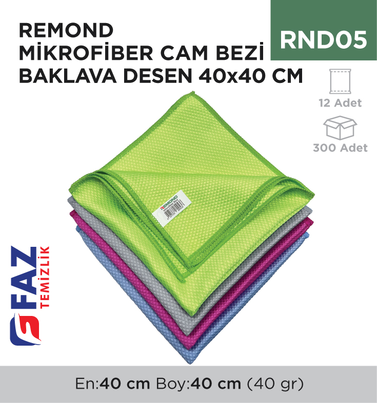 Remond Mikrofiber Cam Bezi Baklava Deseni 40x40 cm 40 gr