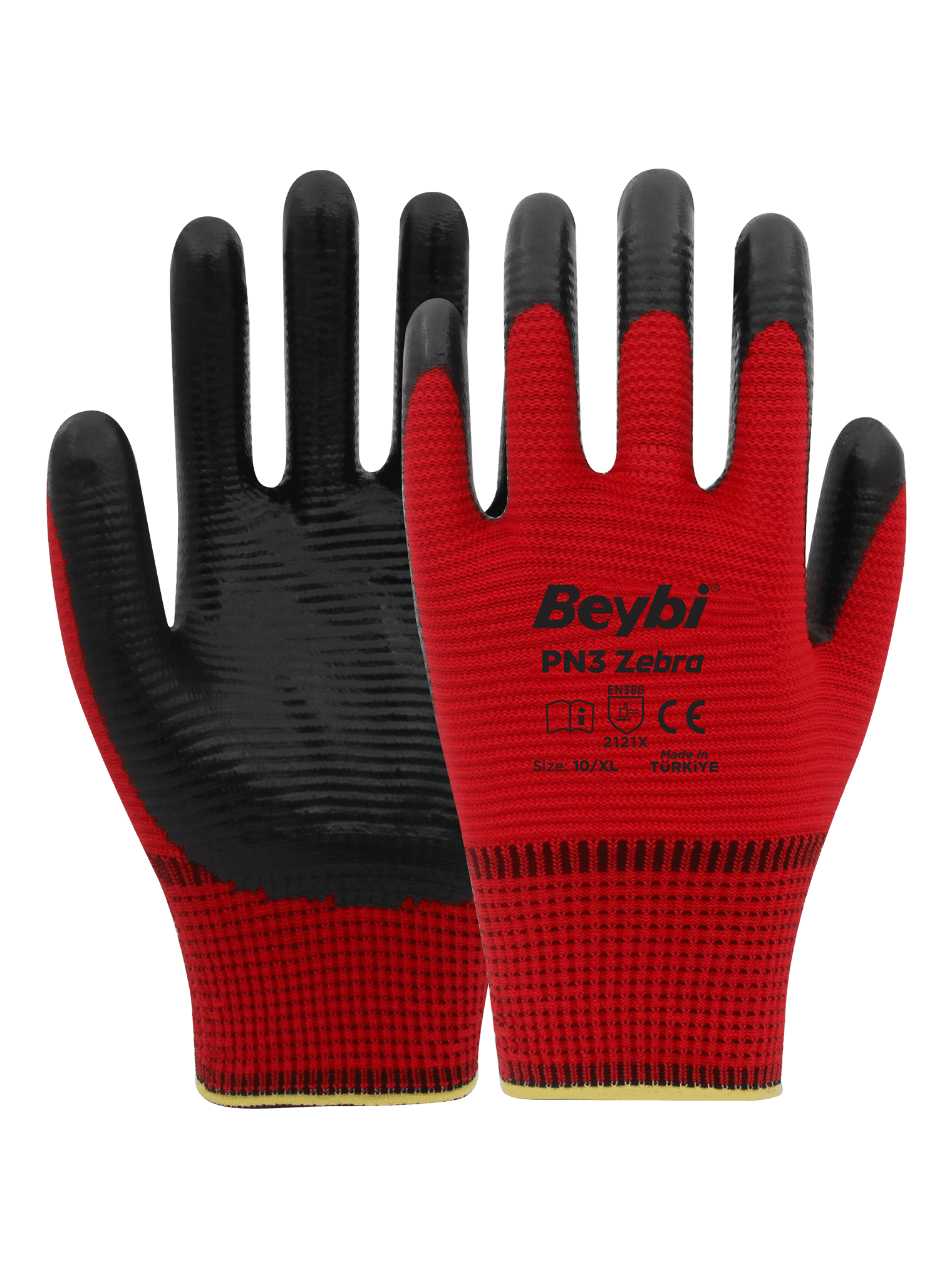 PN3 Zebra Nitril Kaplı Polyester Eldiven