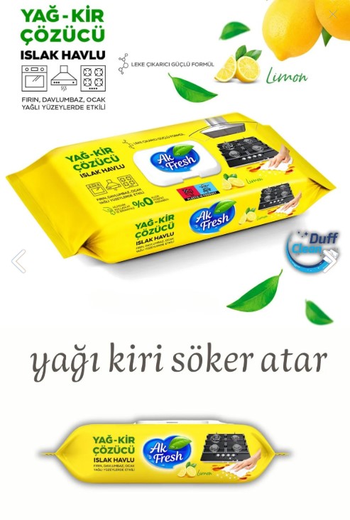 Yağ Kir Çözücü Islak Havlu Leke Çıkarıcı